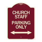 Church Staff Parking Only (With Bidirectional Arrow)