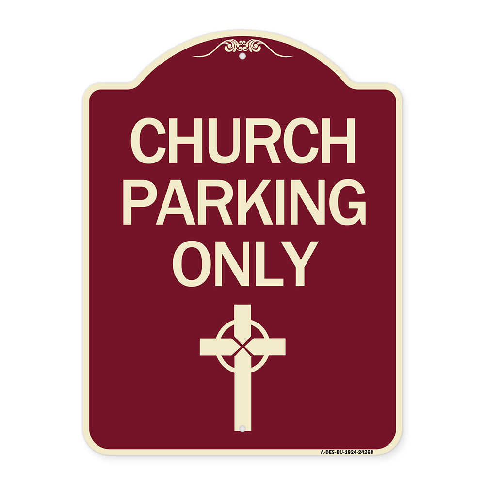 Church Parking Only (Cross Symbol)