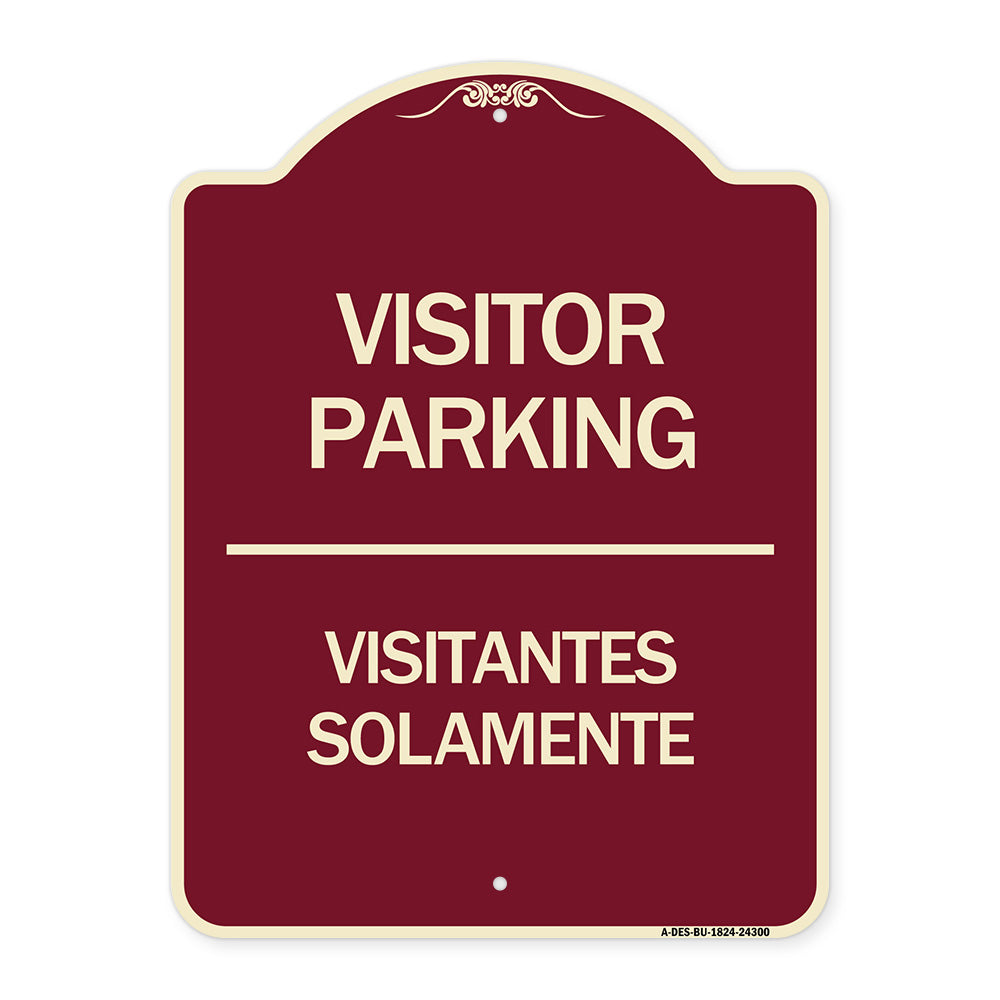 Bilingual Reserved Parking Sign Visitor Parking Visitantes Solamente