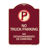 Bilingual No Parking Sign No Truck Parking No Estacionamiento De Camiones (With No Parking Symbol)