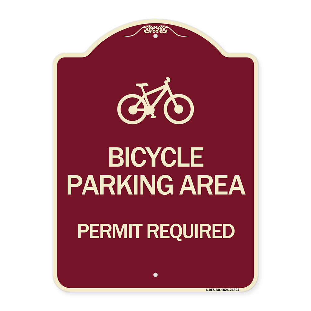 Bicycle Parking Area - Permit Required with Graphic