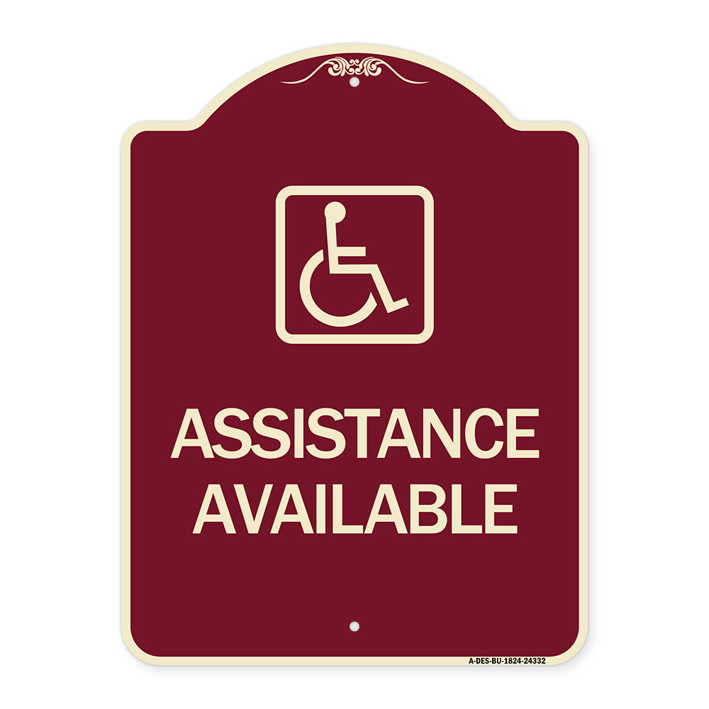 Assistance Available with Handicap Symbol