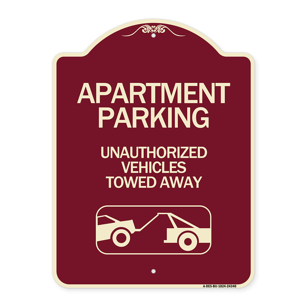 Apartment Parking - Unauthorized Vehicles Towed Away (With Car Tow Graphic)