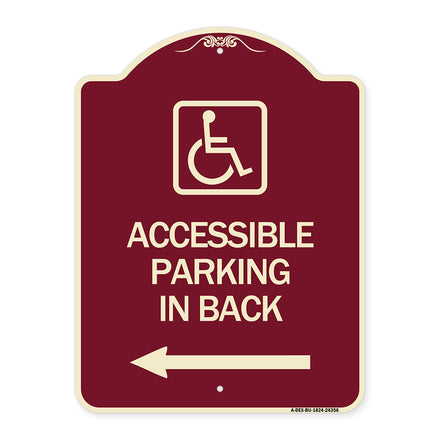 Accessible Parking on Left Arrow (With Graphic)