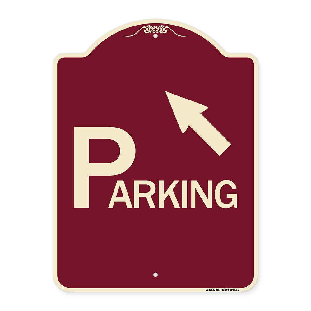 Parking with Arrow Pointing to Top Left