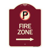 (No Parking Symbol and Right Arrow)