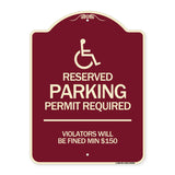 (Modern Isa Symbol) Connecticut Reserved Parking Permit Required Violators Will Be Fined Min $150