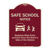 Safe School Notice Students Must Enter And Exit From Driver Side Of The Vehicle