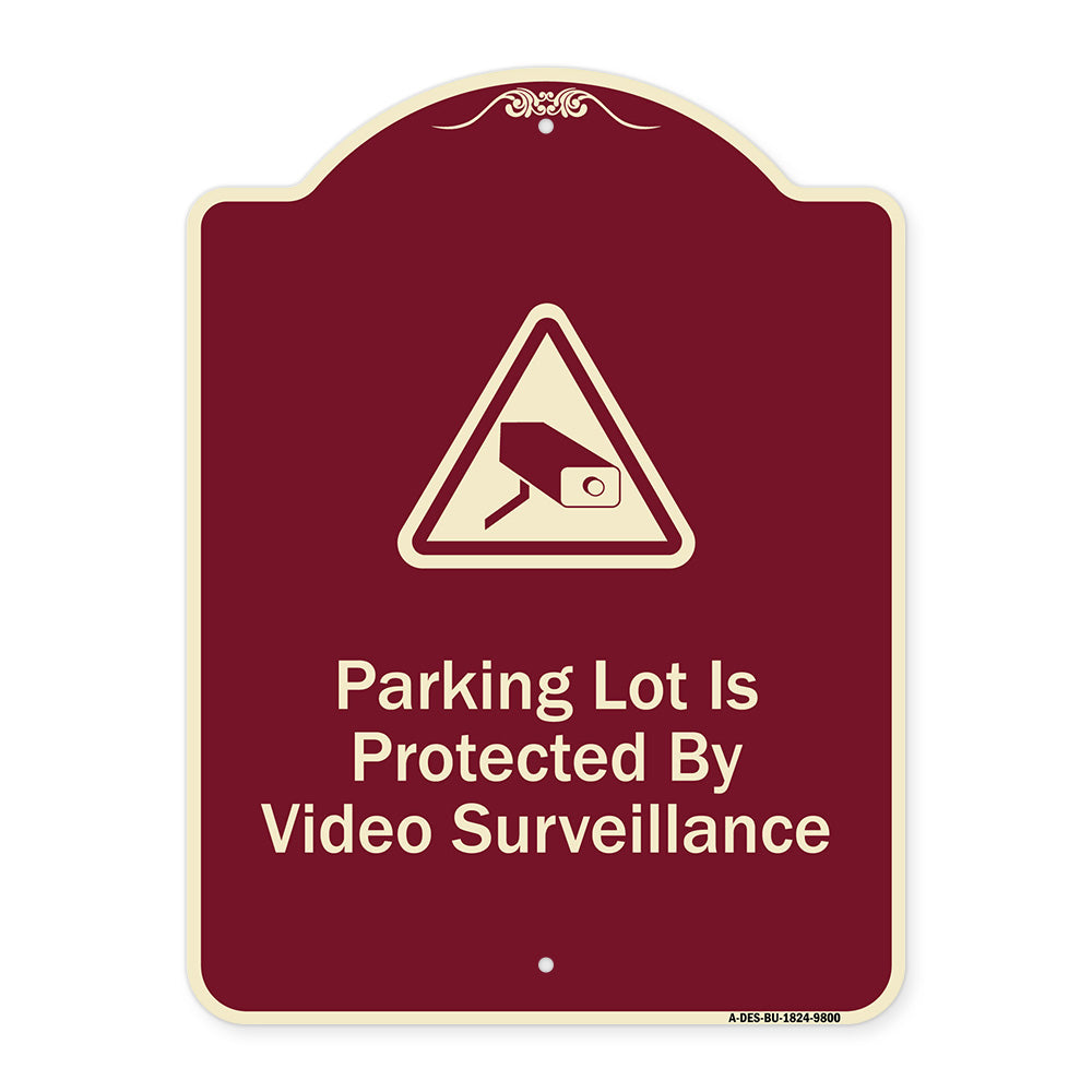 Parking Lot Is Protected By Video Surveillance With Caution Graphic