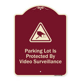 Parking Lot Is Protected By Video Surveillance With Caution Graphic