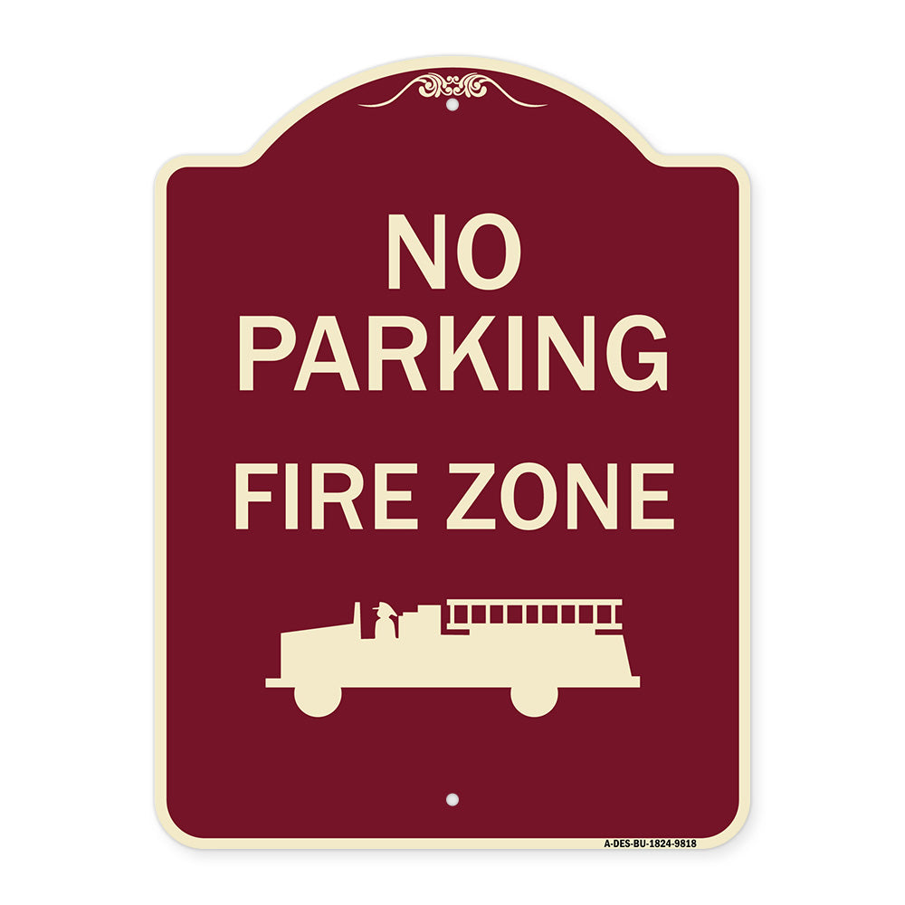 No Parking, Fire Zone With Graphic