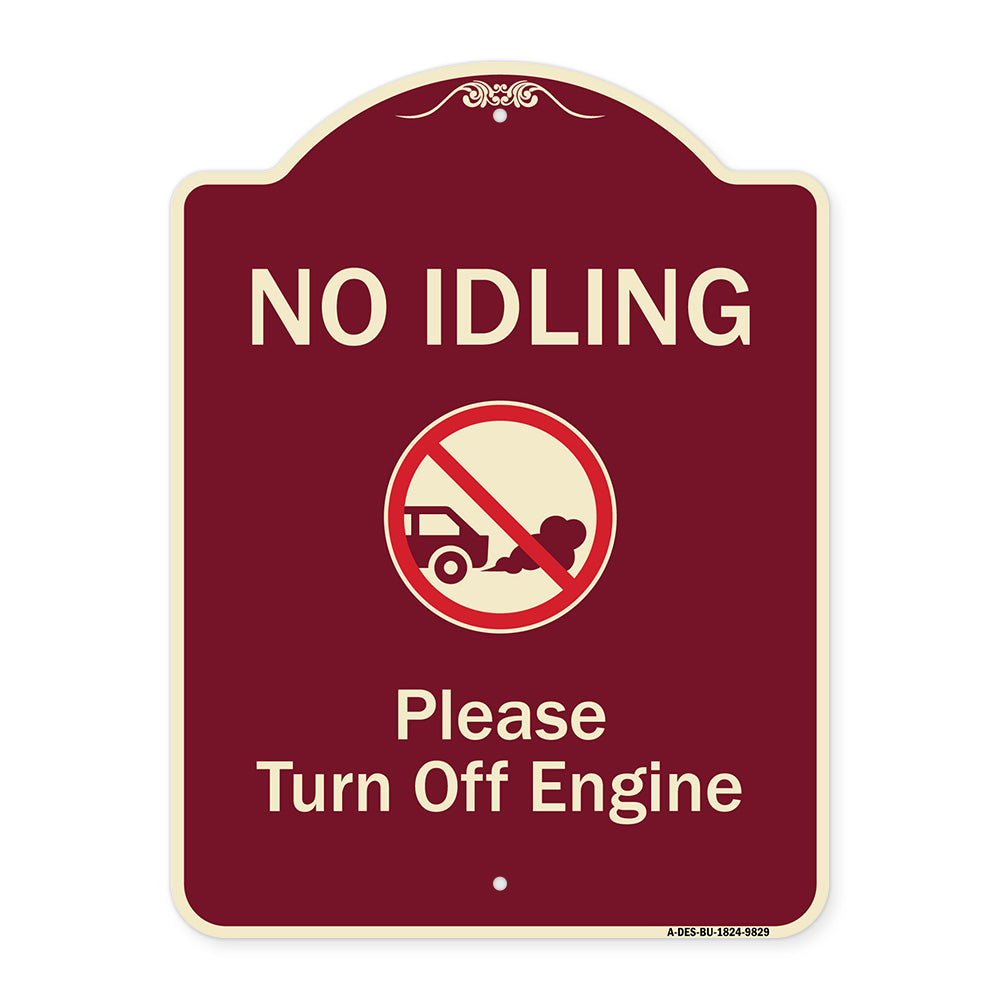 No Idling, Please Turn Off Engine With Graphic