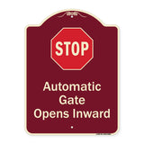 Stop, Automatic Gate, Opens Inward With Symbol