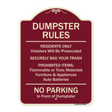 Residents Only Violators Prosecuted Bag Your Trash No Parking In Front Of Dumpster