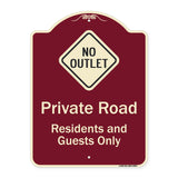 Private Road Residents And Guests Only With No Outlet Symbol