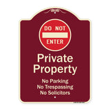 Private Property No Parking Trespassing Or Solicitors With Do Not Enter Symbol