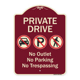 Private Drive No Outlet No Parking And No Trespassing