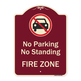 No Parking Or Standing, Fire Zone With Graphic