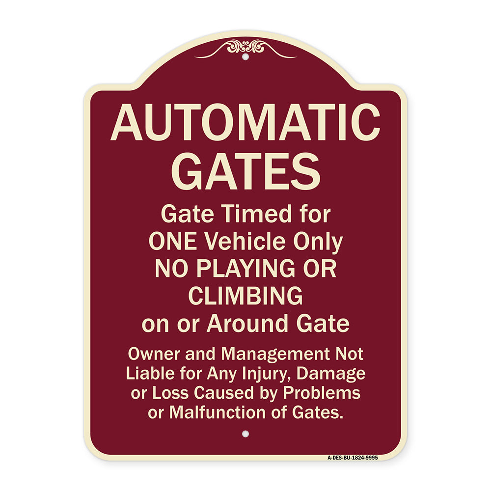 Automatic Gates, Gate Timed For One Vehicle Only
