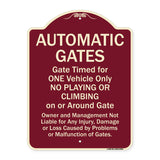 Automatic Gates, Gate Timed For One Vehicle Only
