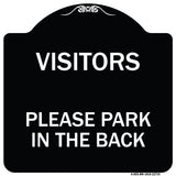 Visitors Please Park in the Back