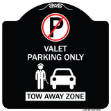Valet Parking Only Tow Away Zone with Car Graphic