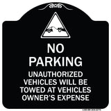 Unauthorized Vehicles Towed at Owner Expense with Graphic