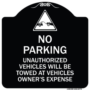 Unauthorized Vehicles Towed at Owner Expense with Graphic