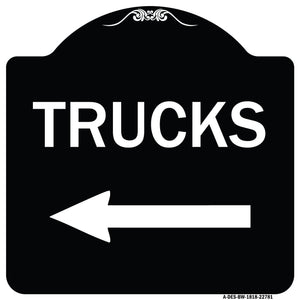 Trucks Sign Trucks (With Left Arrow)