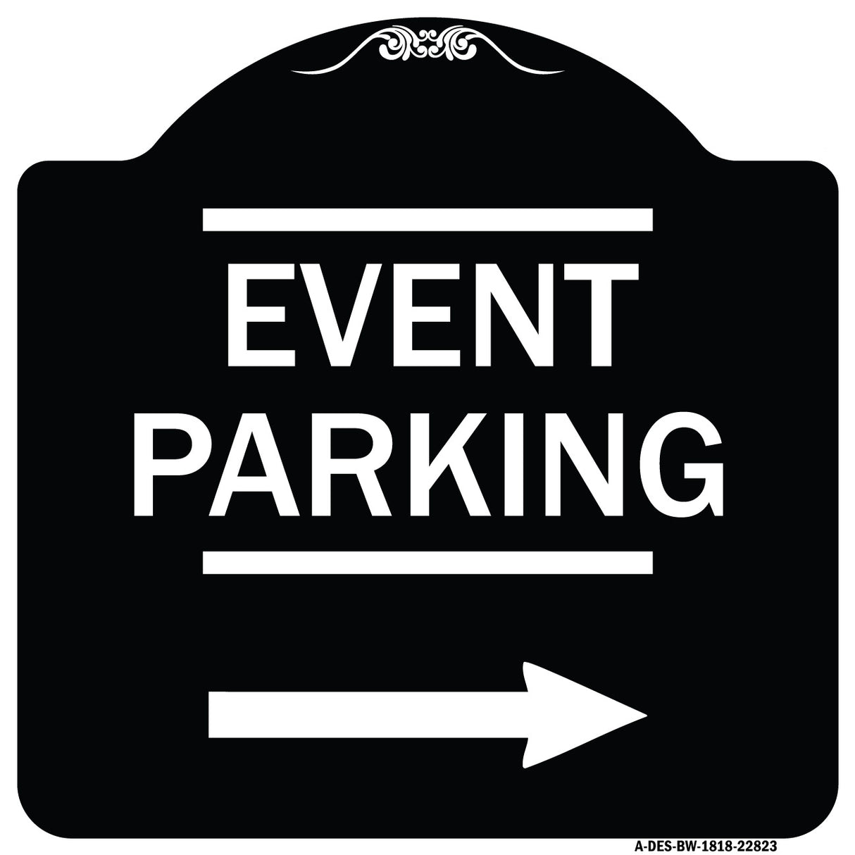 Thanks for Coming Turn Right for Exit Event Parking with Right Arrow