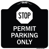 Stop - Permit Parking Only (With Stop Symbol)