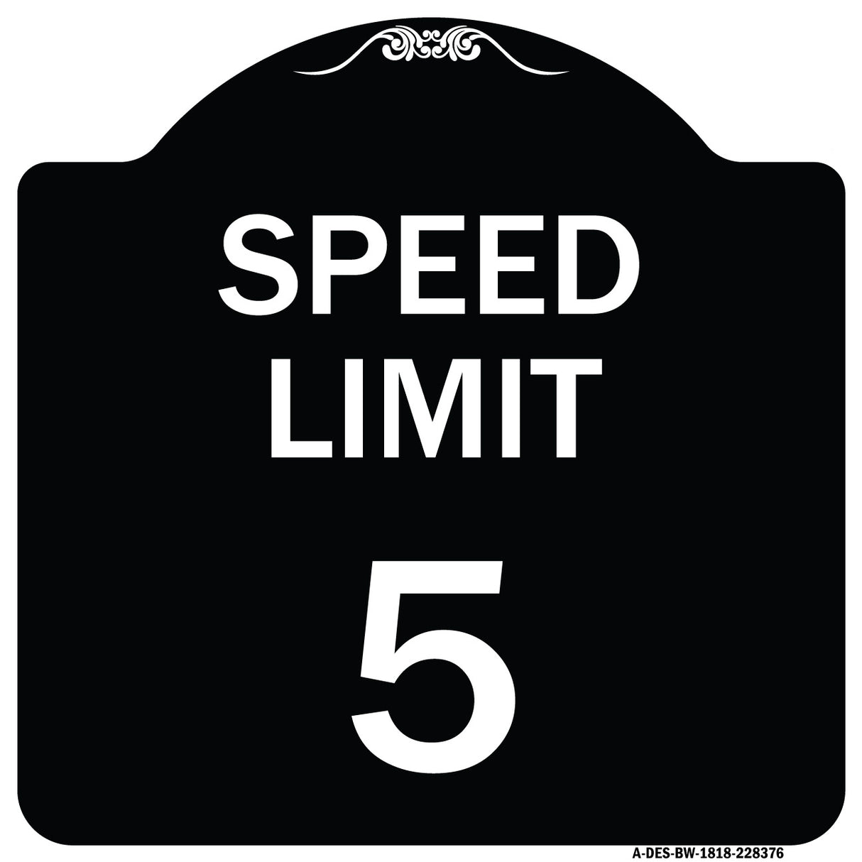 Speed Regulation Sign Speed Limit 5 Mph