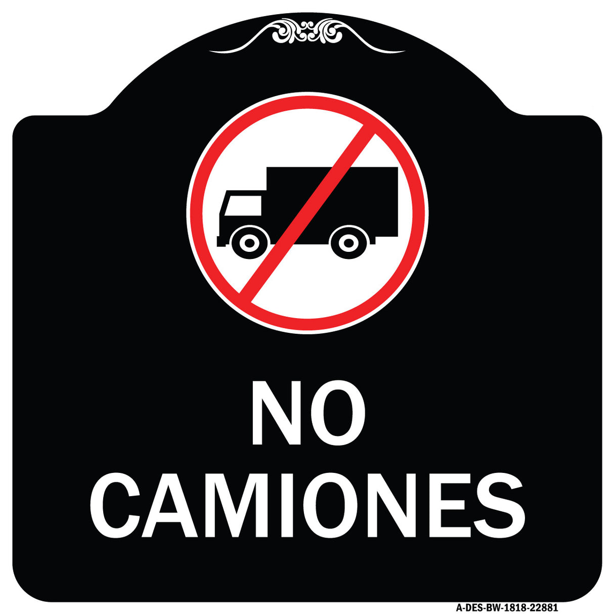 Spanish Traffic Sign No Camiones (No Trucks) (With Graphic)