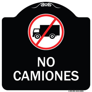 Spanish Traffic Sign No Camiones (No Trucks) (With Graphic)