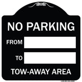 No Parking From - to with Blank Space