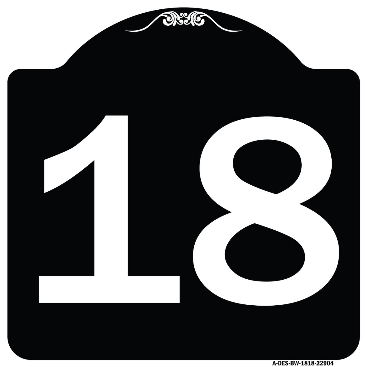 Sign with Number '18