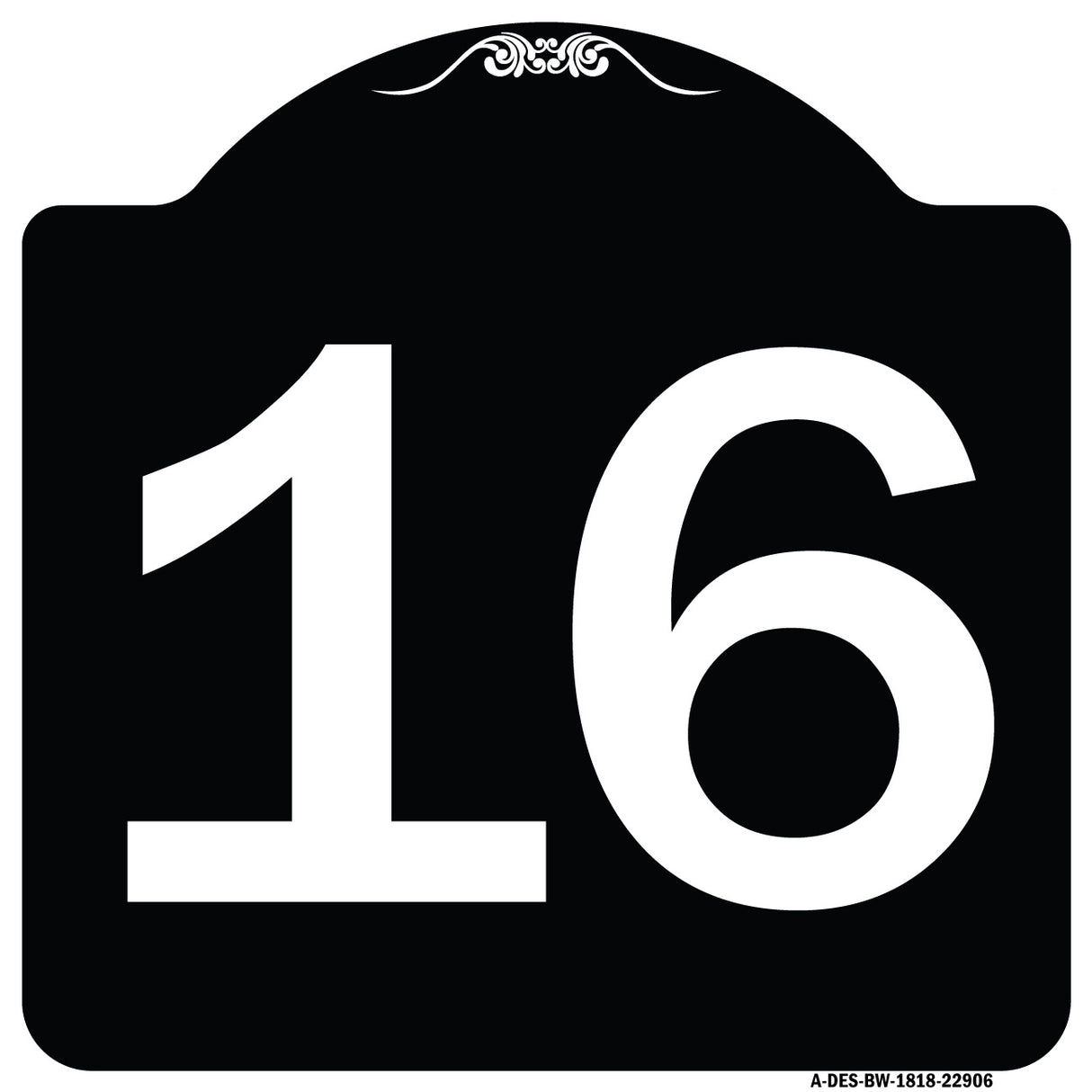 Sign with Number '16