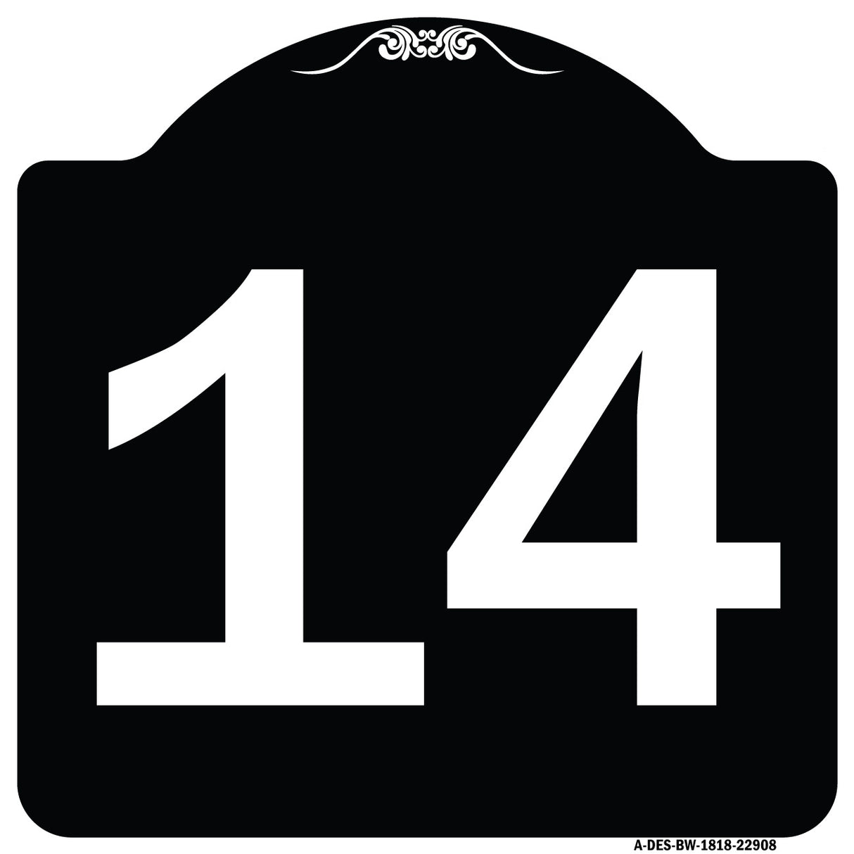 Sign with Number '14