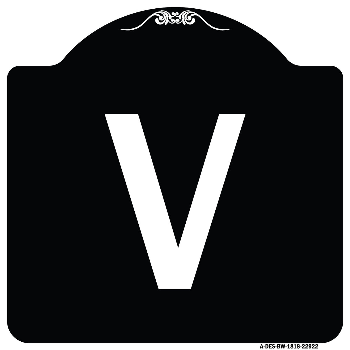 Sign with Letter V