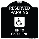 Reserved Parking Up to $500 Fine (Handicapped Symbol)