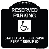 Reserved Parking State Disabled Parking Permit Required (Handicapped Symbol)