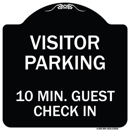 Reserved Parking Sign Visitor Parking 10 Min. Guest Check In