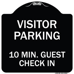 Reserved Parking Sign Visitor Parking 10 Min. Guest Check In