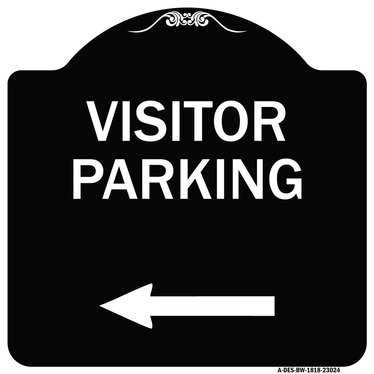 Reserved Parking Sign Visitor Parking (Arrow Pointing Left)