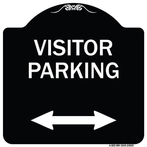 Reserved Parking Sign Visitor Parking (Arrow Pointing Left and Right)