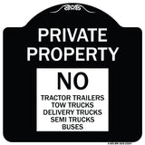 Private Property Sign Private Property No Tractor Trailers Tow Trucks Delivery Trucks Semi Trucks Buses