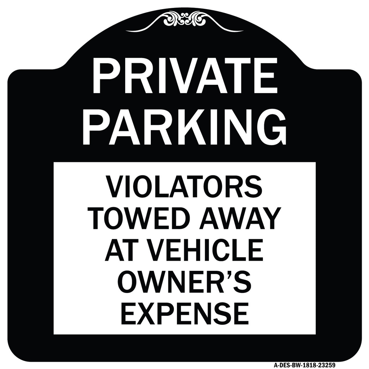 Private Parking Violators Towed Away at Vehicle Owner's Expense