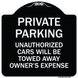 Private Parking Unauthorized Cars Will Be Towed Away at Owner's Expense