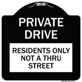 Private Drive Sign Private Drive - Residents Only Not A Thru Street