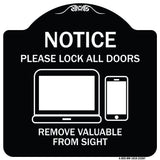 Please Lock All Doors Remove Valuables from Sight